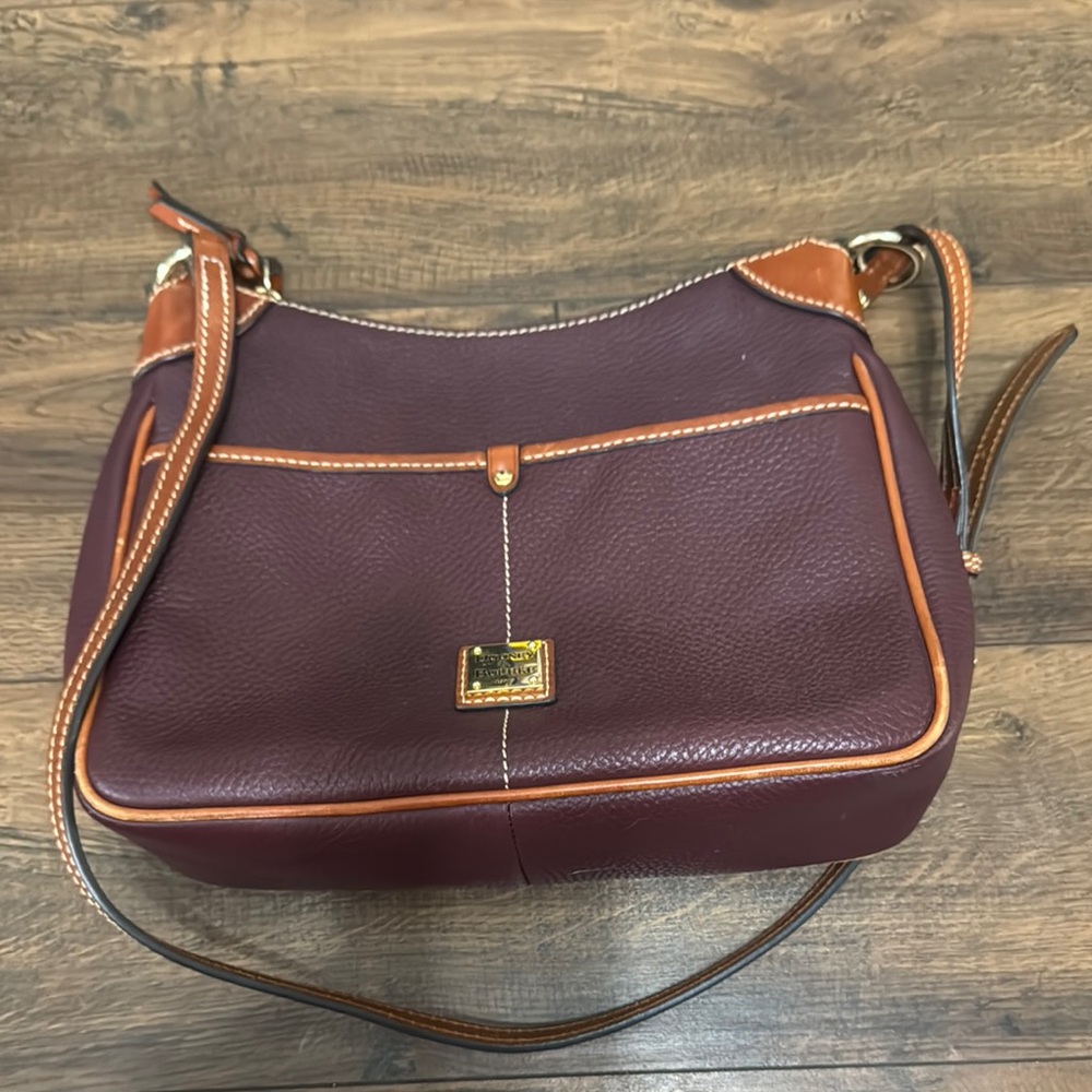 Dooney & Bourke Brown Tan Shoulder Bag with Gold Hardware